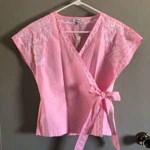 Madewell Embroidered Kimono Wrap Top NWT